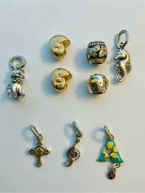 Brighton Silver & Gold Nautical and Enamel Letter 'A' Charm Set, Necklace